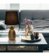 Ananas Table Lamp with Round Tapered Shade Gold-2