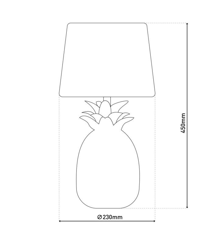 Ananas Table Lamp with Round Tapered Shade Gold-4