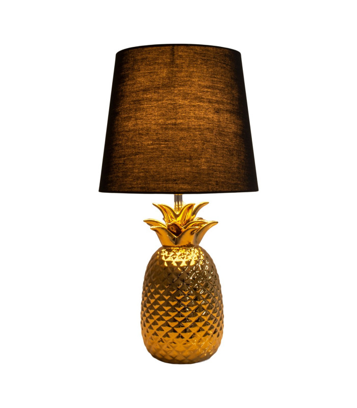 Ananas Table Lamp with Round Tapered Shade Gold-5