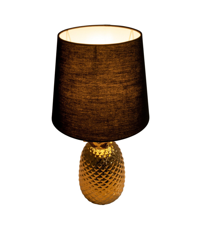 Ananas Table Lamp with Round Tapered Shade Gold-7