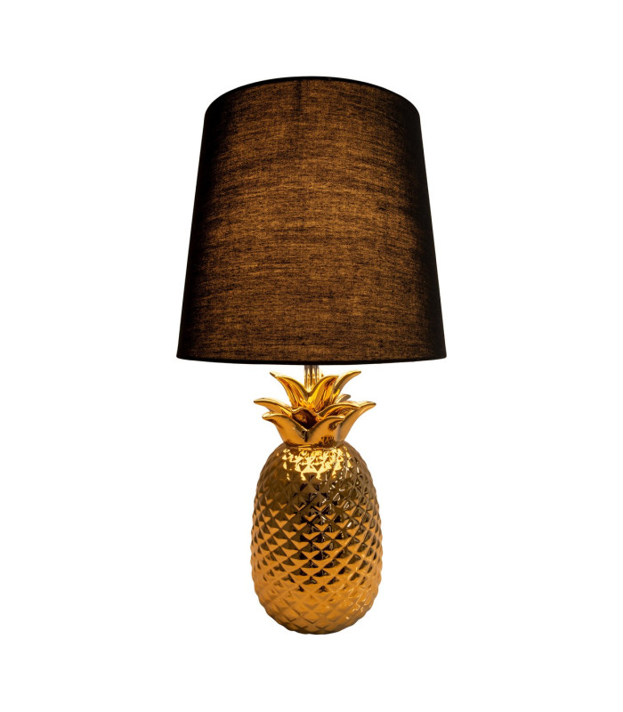 Ananas Table Lamp with Round Tapered Shade Gold-9