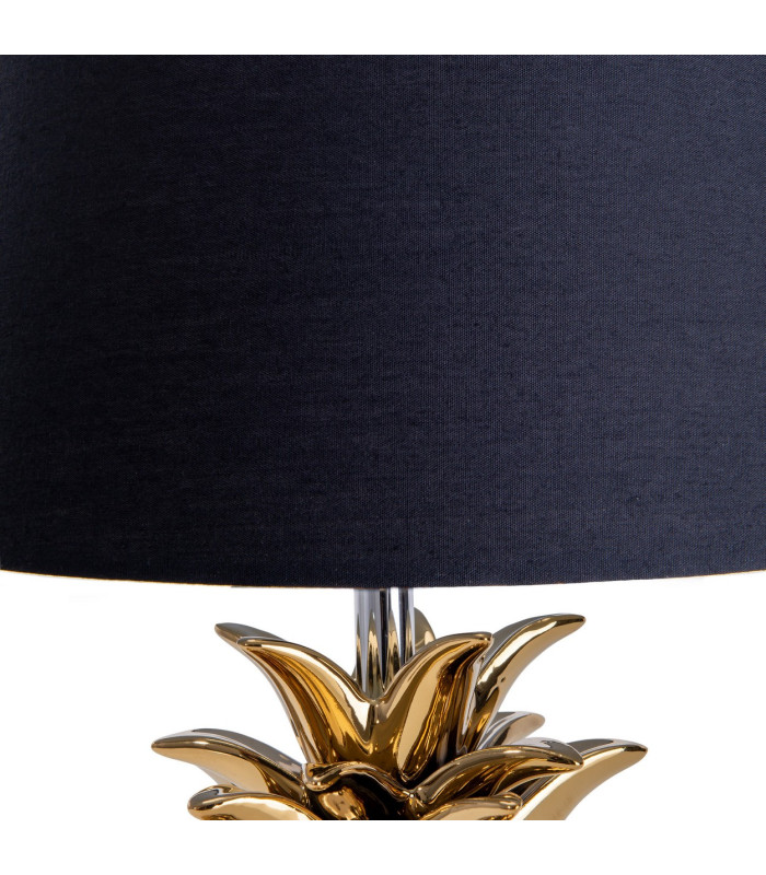 Ananas Table Lamp with Round Tapered Shade Gold-10