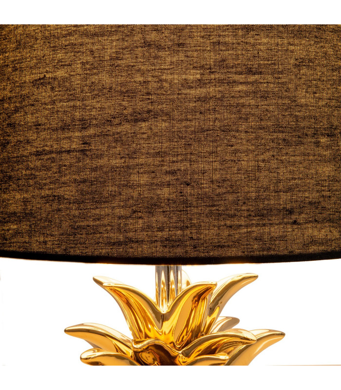 Ananas Table Lamp with Round Tapered Shade Gold-11