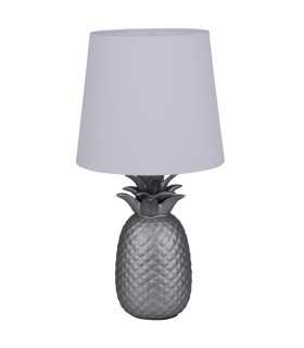 Ananas Table Lamp with Round Tapered Shade Silver-1