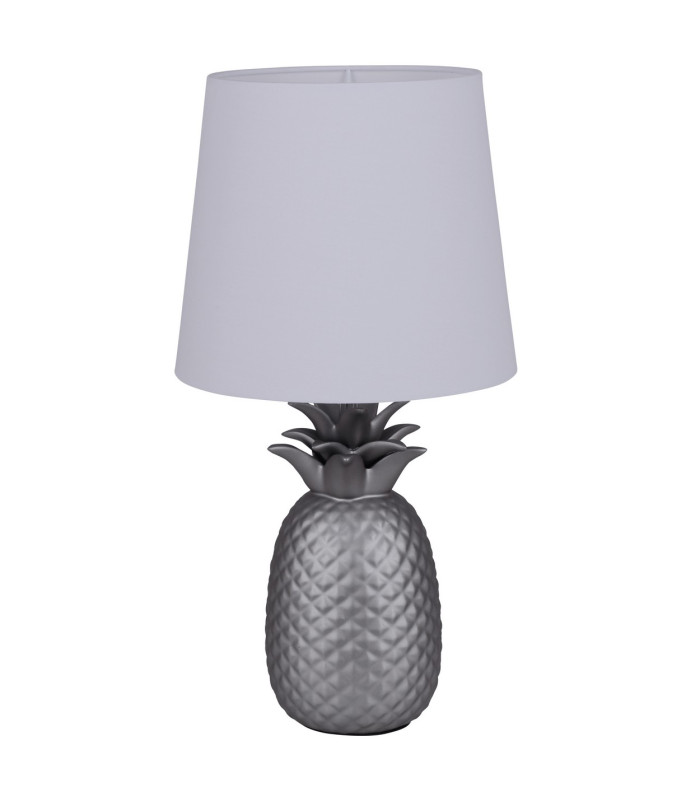 Ananas Table Lamp with Round Tapered Shade Silver-1