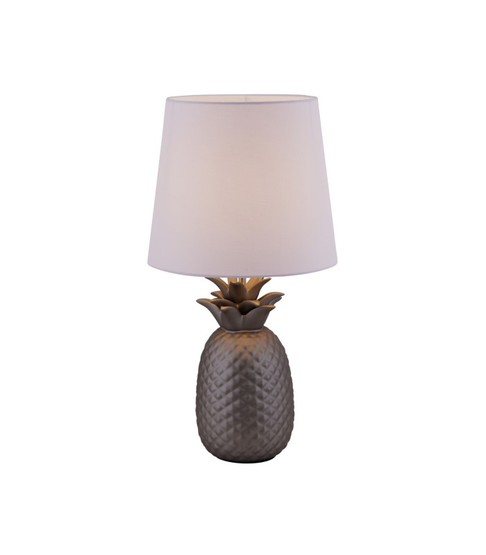 Ananas Table Lamp with Round Tapered Shade Silver-4