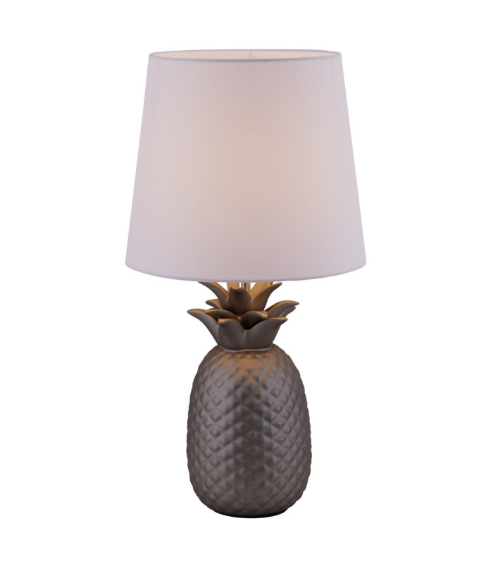 Ananas Table Lamp with Round Tapered Shade Silver-5
