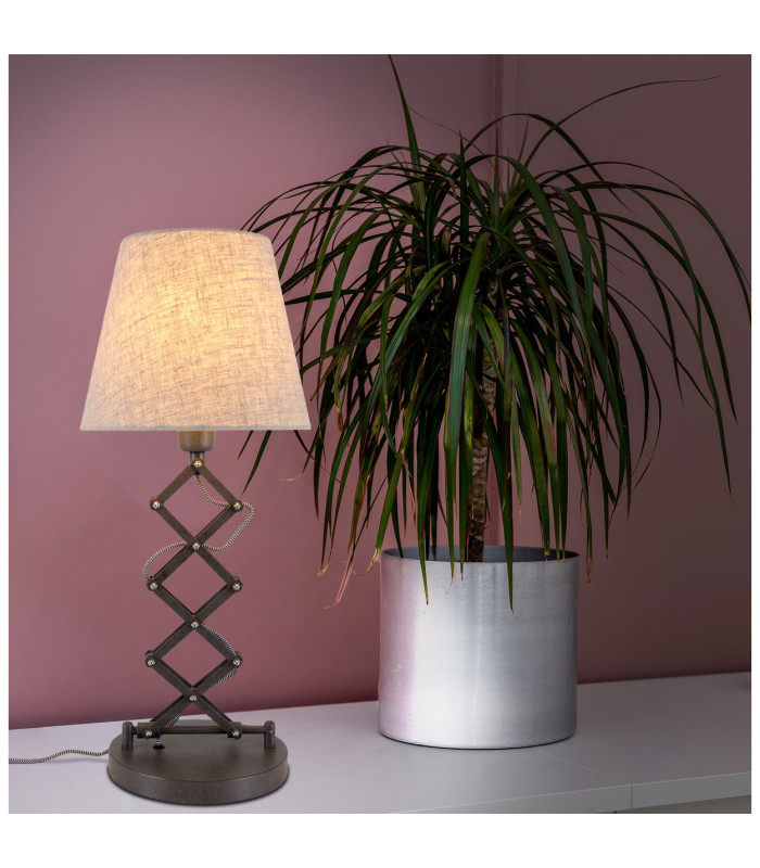 Adrienne Table Lamp with Round Tapered Shade Nature 1xE27-3