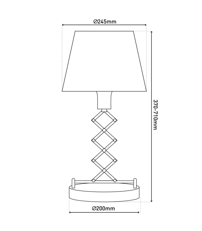 Adrienne Table Lamp with Round Tapered Shade Nature 1xE27-4