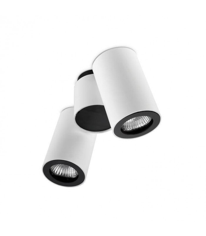 2 Light Double Adjustable Ceiling Light White, Black, GU10 - 1