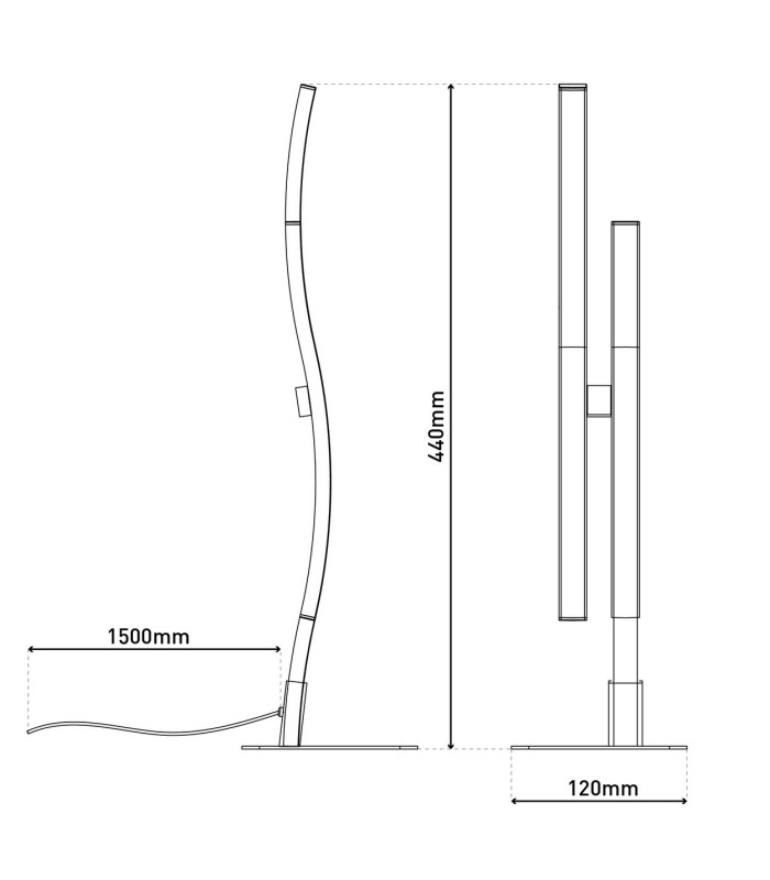 Onda Integrated LED Table Lamp Black 3000K-5