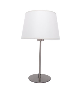 Bologna Table Lamp with Round Tapered Shade Beige 1xE27 Steel Rose-1