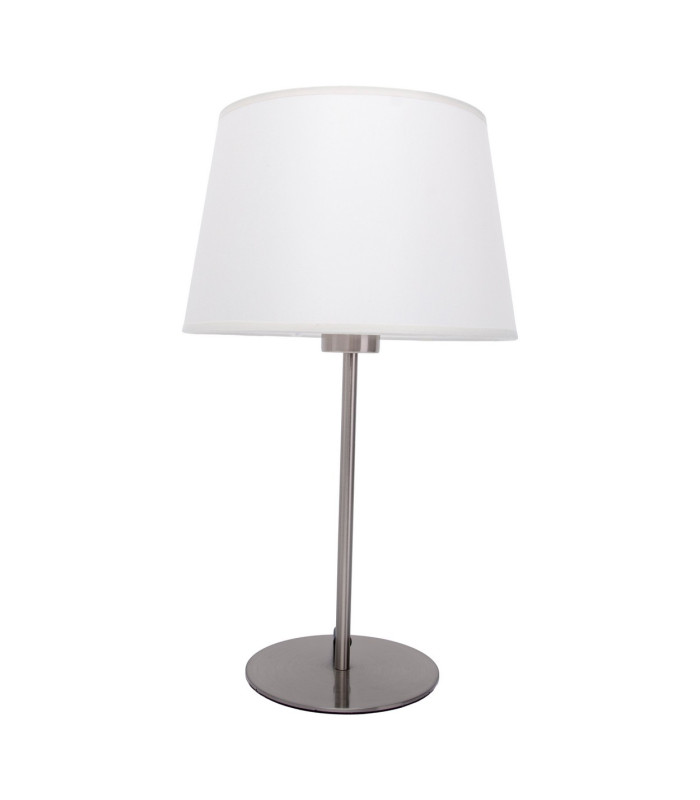 Bologna Table Lamp with Round Tapered Shade Beige 1xE27 Steel Rose-1