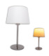 Bologna Table Lamp with Round Tapered Shade Beige 1xE27 Steel Rose-5