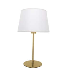 Bologna Table Lamp with Round Tapered Shade Beige 1xE27 Brass Rose-1