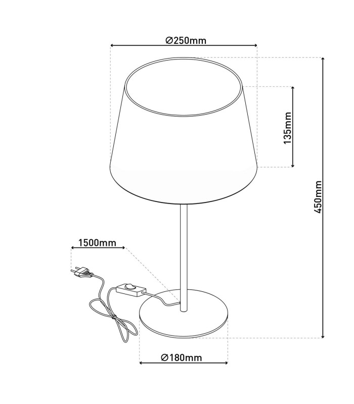 Bologna Table Lamp with Round Tapered Shade Beige 1xE27 Brass Rose-3
