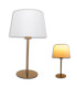 Bologna Table Lamp with Round Tapered Shade Beige 1xE27 Brass Rose-5