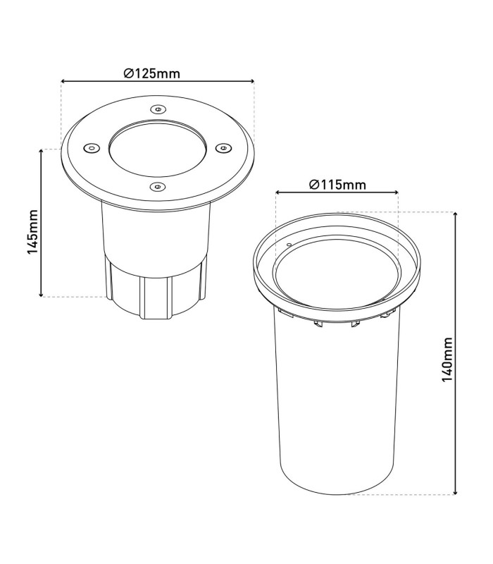 Forto LED Outdoor Recessed Ground Light Steel-Blank 3000K IP67-6