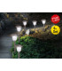 Gustav Set of 6 Solar Outdoor Spike Silver Dawn to Dusk Sensor 9700K IP44-3