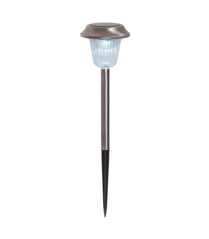 Gustav Set of 6 Solar Outdoor Spike Silver Dawn to Dusk Sensor 9700K IP44-5