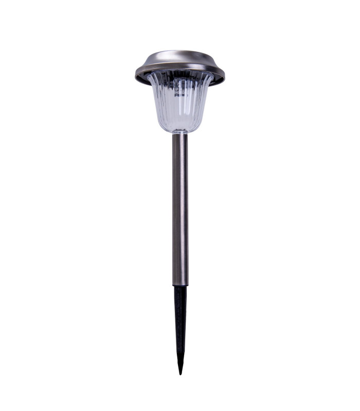 Gustav Set of 6 Solar Outdoor Spike Silver Dawn to Dusk Sensor 9700K IP44-6