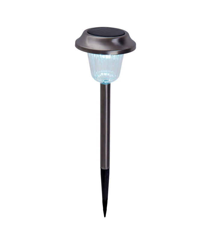 Gustav Set of 6 Solar Outdoor Spike Silver Dawn to Dusk Sensor 9700K IP44-9