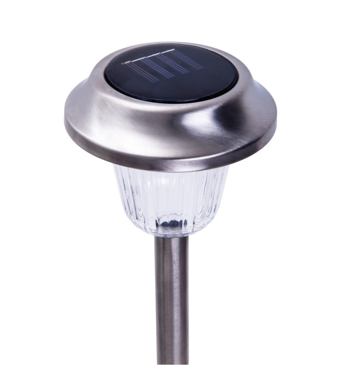 Gustav Set of 6 Solar Outdoor Spike Silver Dawn to Dusk Sensor 9700K IP44-10