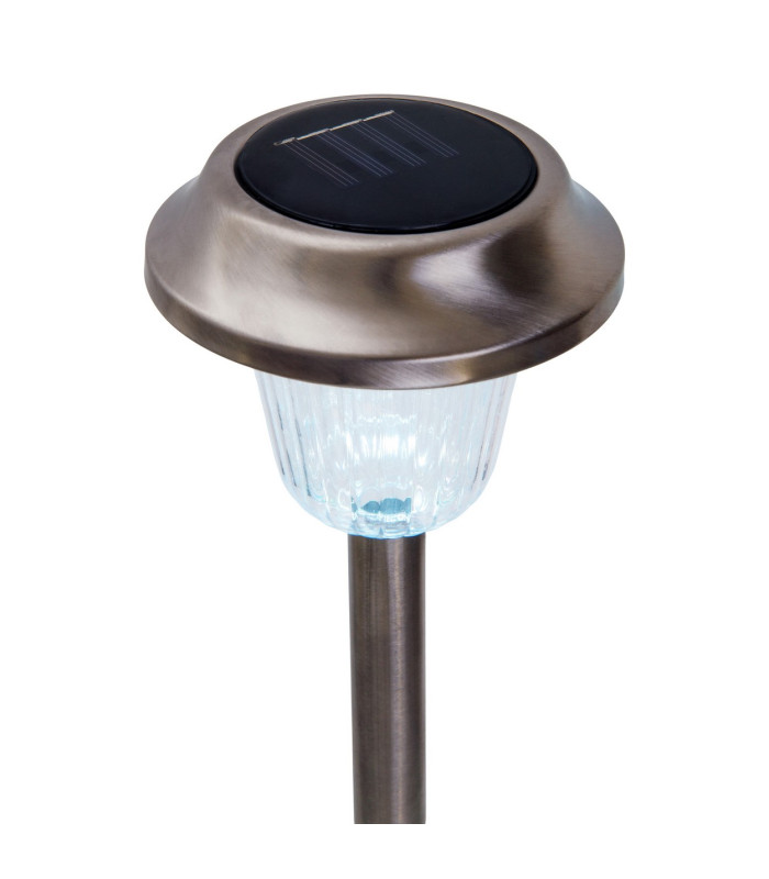 Gustav Set of 6 Solar Outdoor Spike Silver Dawn to Dusk Sensor 9700K IP44-11