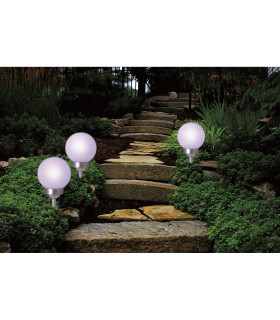 Ball LED 15cm Solar Outdoor Spike White Dawn to Dusk Sensor 9000-10000K IP44-2
