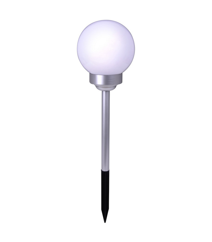 Ball LED 15cm Solar Outdoor Spike White Dawn to Dusk Sensor 9000-10000K IP44-6