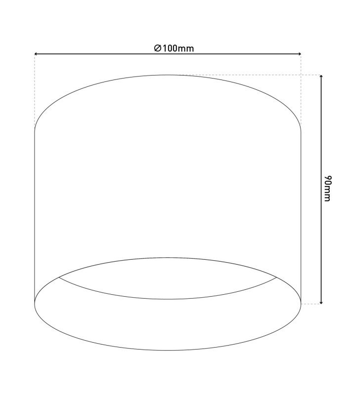 Trios LED 10cm Surface Mounted Downlight Black 2800K-4