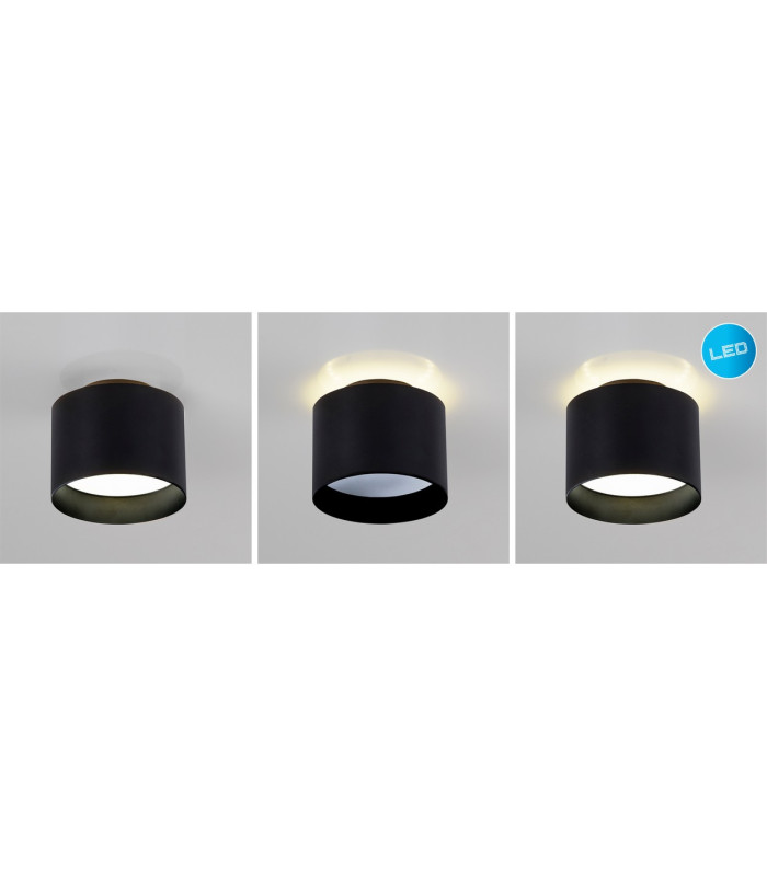 Trios LED 10cm Surface Mounted Downlight Black 2800K-5