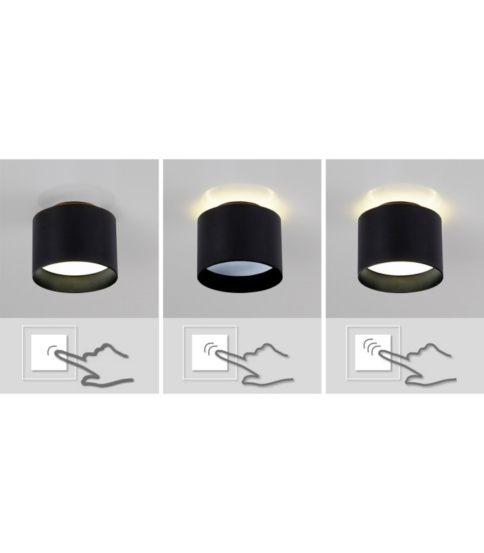 Trios LED 10cm Surface Mounted Downlight Black 2800K-6