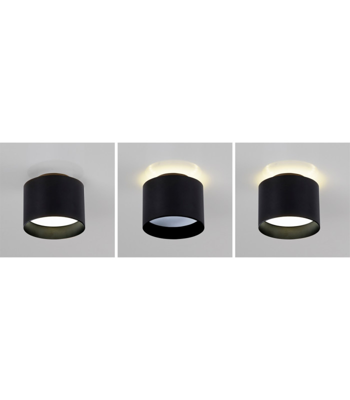 Trios LED 10cm Surface Mounted Downlight Black 2800K-7