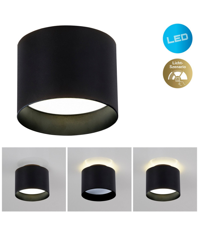 Trios LED 10cm Surface Mounted Downlight Black 2800K-8