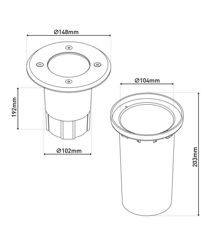 Suelo Outdoor Recessed Ground Light Steel-Blank IP67-3