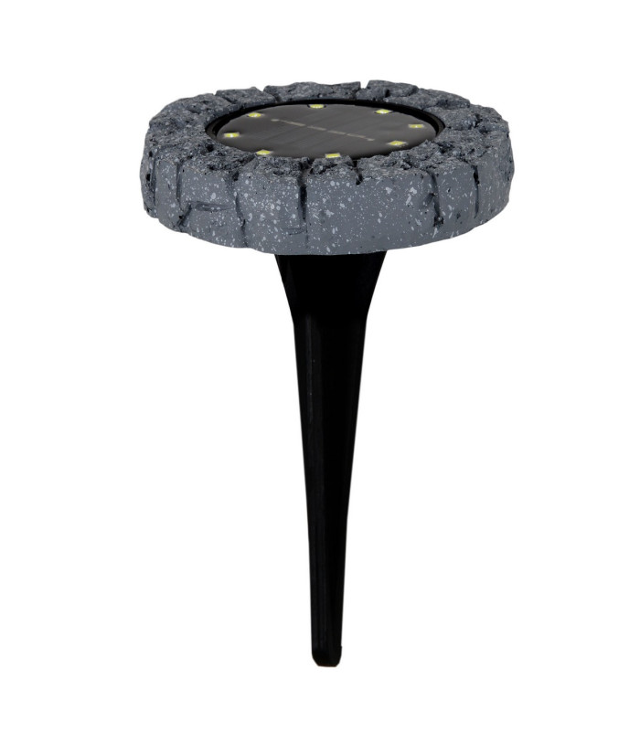 Kian Set of 4 LED Solar Outdoor Spike Grey Dawn to Dusk Sensor 8000K IP44-4