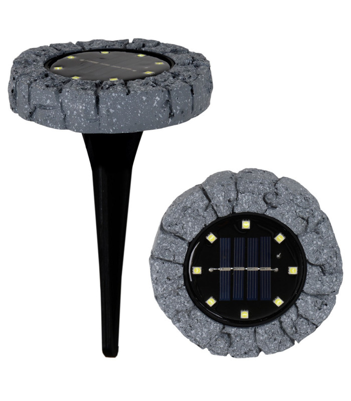 Kian Set of 3 LED Solar Outdoor Lighting Grey Dawn to Dusk Sensor 9000K IP44-7