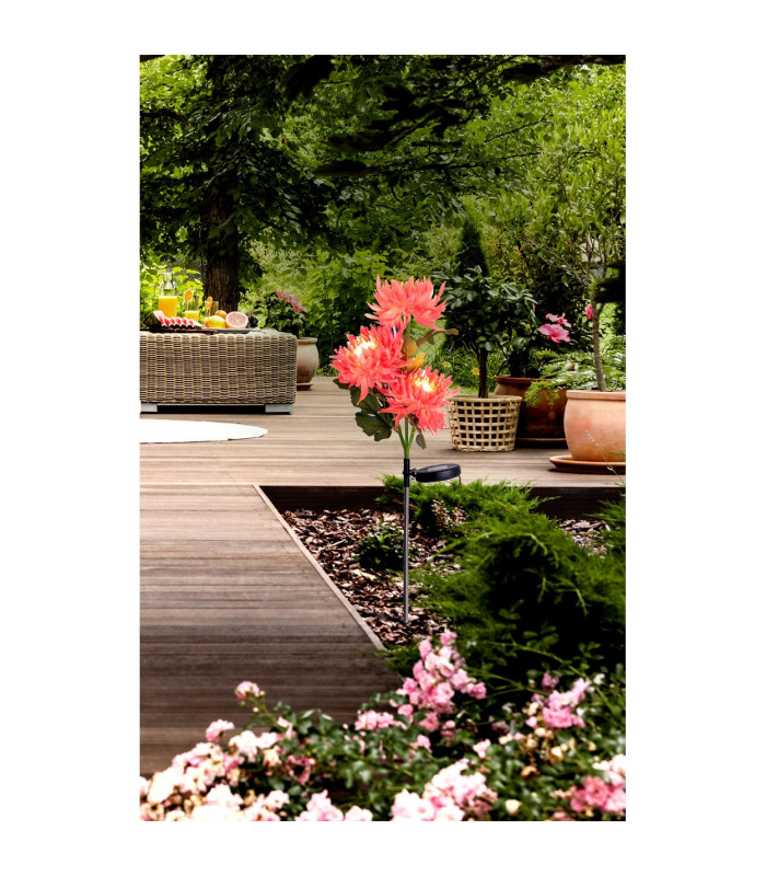 Blume LED Solar Outdoor Spike Rosé/Salmon IP44-3