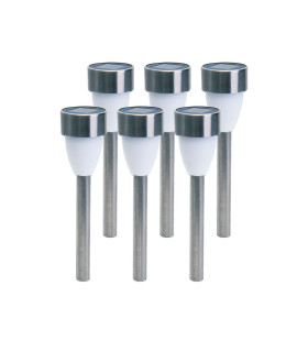 Cyral Set of 6 LED Solar Outdoor Spike Steel-Blank Dawn to Dusk Sensor 3000K IP44-1