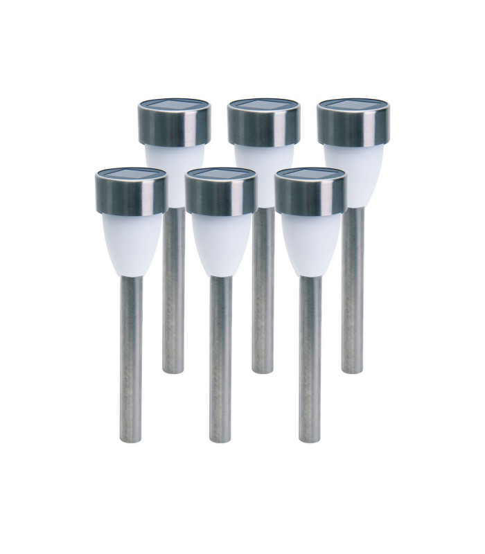 Cyral Set of 6 LED Solar Outdoor Spike Steel-Blank Dawn to Dusk Sensor 3000K IP44-1