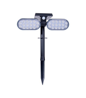Paco Solar Outdoor Spike Black PIR + Dusk to Dawn Sensor 6500K IP65-1