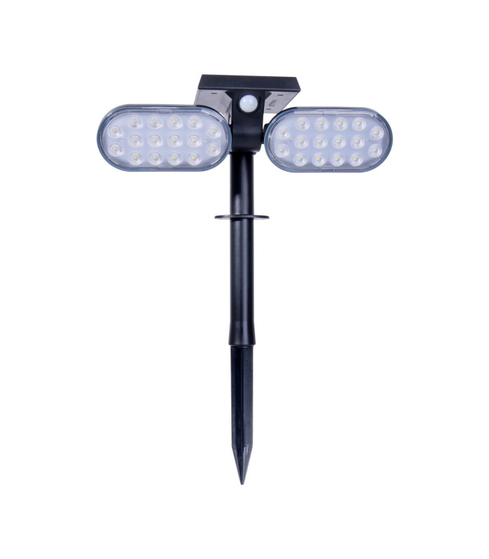 Paco Solar Outdoor Spike Black PIR + Dusk to Dawn Sensor 6500K IP65-1