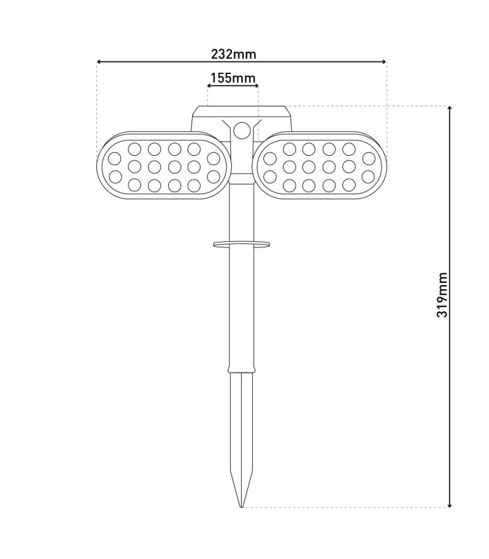 Paco Solar Outdoor Spike Black PIR + Dusk to Dawn Sensor 6500K IP65-4