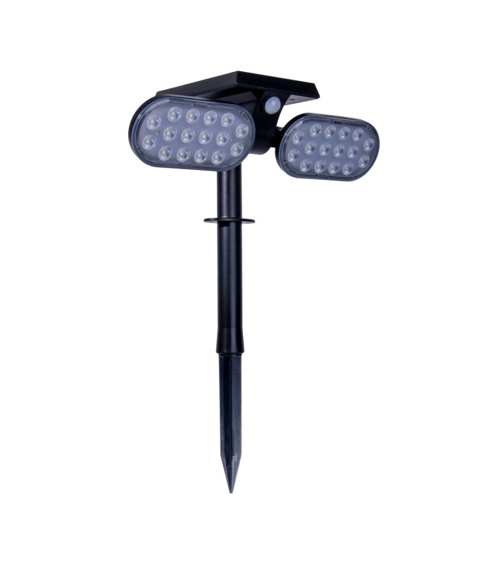 Paco Solar Outdoor Spike Black PIR + Dusk to Dawn Sensor 6500K IP65-6