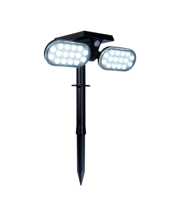 Paco Solar Outdoor Spike Black PIR + Dusk to Dawn Sensor 6500K IP65-7