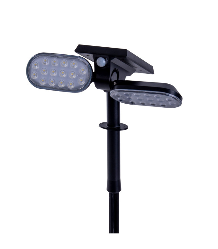 Paco Solar Outdoor Spike Black PIR + Dusk to Dawn Sensor 6500K IP65-9