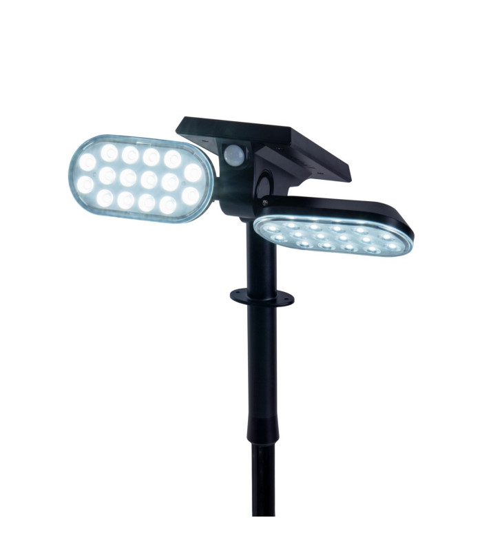 Paco Solar Outdoor Spike Black PIR + Dusk to Dawn Sensor 6500K IP65-10