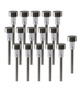 Naeve Set of 16 LED Solar Outdoor Spike Steel-Blank Dawn to Dusk Sensor IP44-1