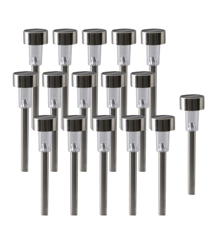 Naeve Set of 16 LED Solar Outdoor Spike Steel-Blank Dawn to Dusk Sensor IP44-1